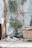 A calico cat is lounging on a cushion in a bright, sunlit space. The area is decorated with plants, a wooden ladder, and a wicker basket. There is a transparent plastic sheet in the background, adding a soft, filtered light to the scene.