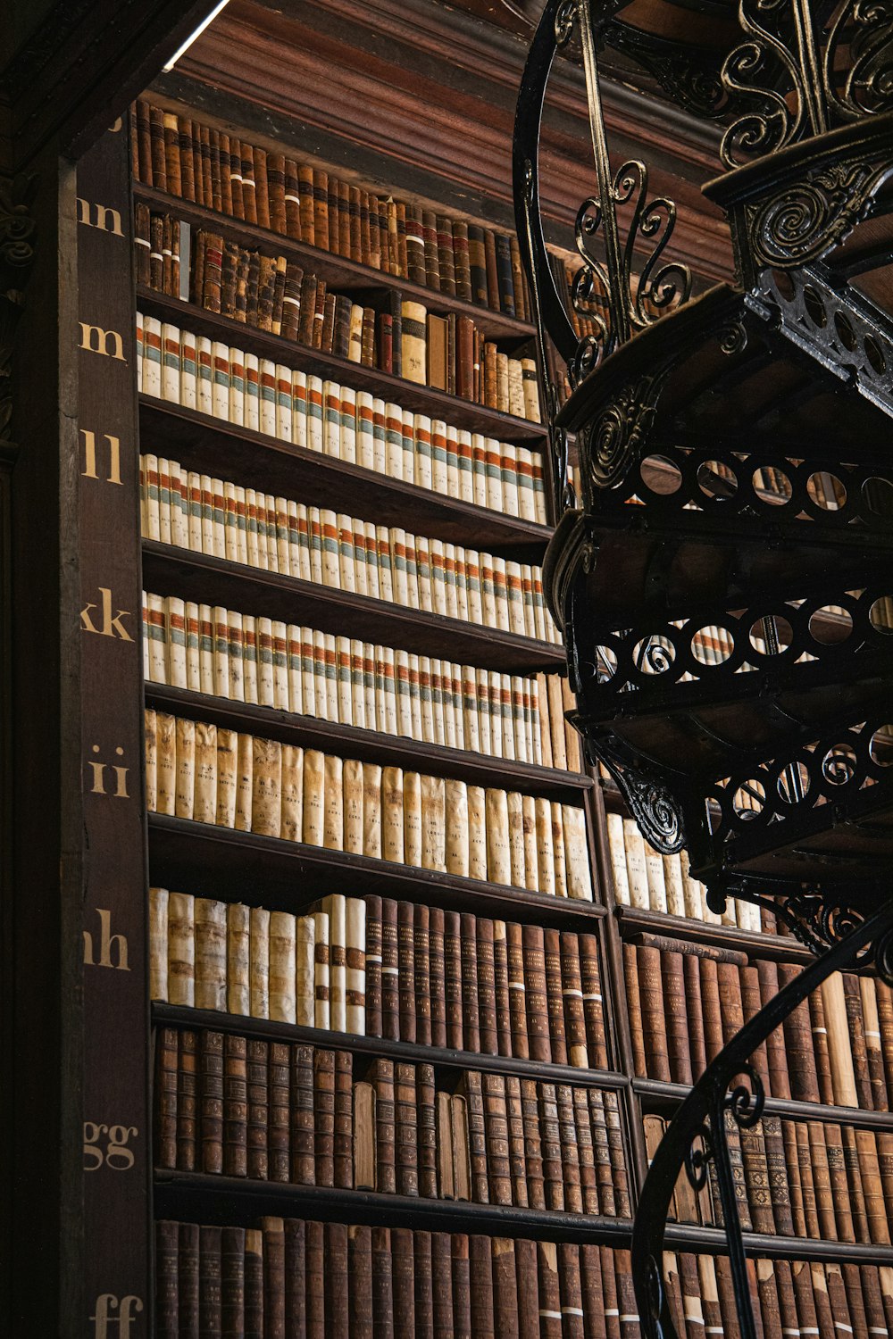 black and white spiral staircase