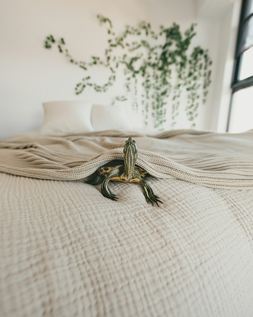 gold and black dragon figurine on white bed