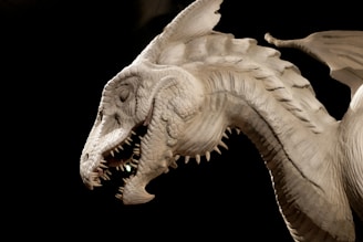 white and brown dragon head