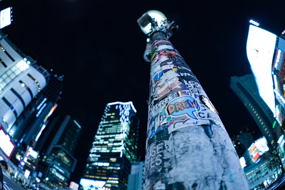 white and black concrete building during night time