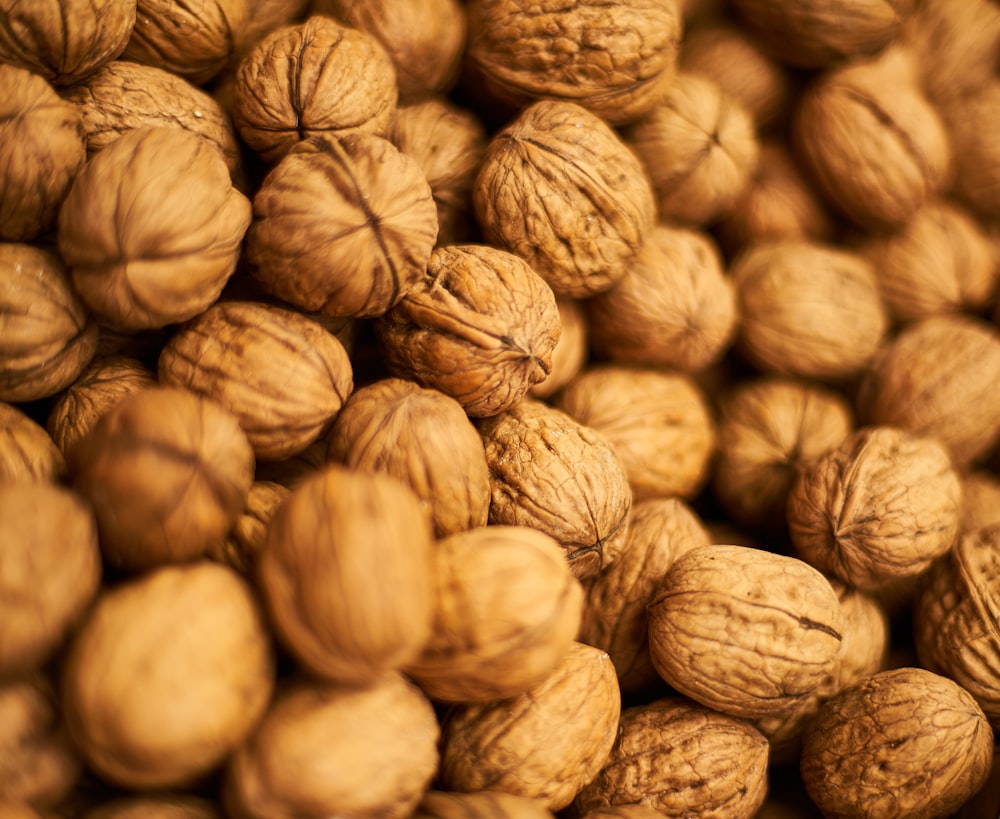 brown and beige round fruits