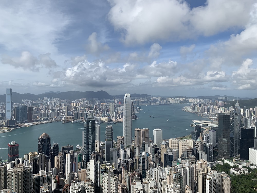 city skyline under blue and white cloudy sky during daytime