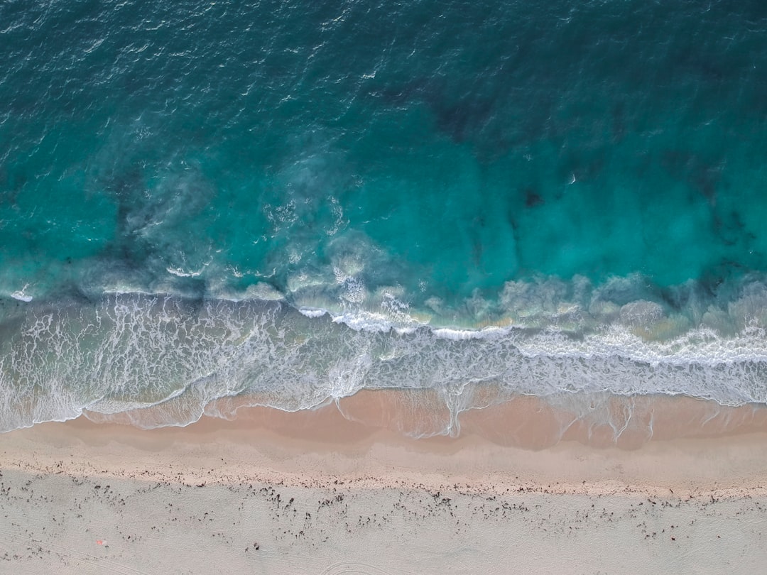 aerial view of ocean waves on shore during daytime