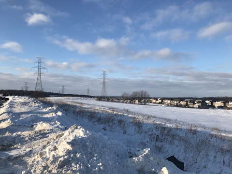 Team working on restoring power in a snowy rural area.