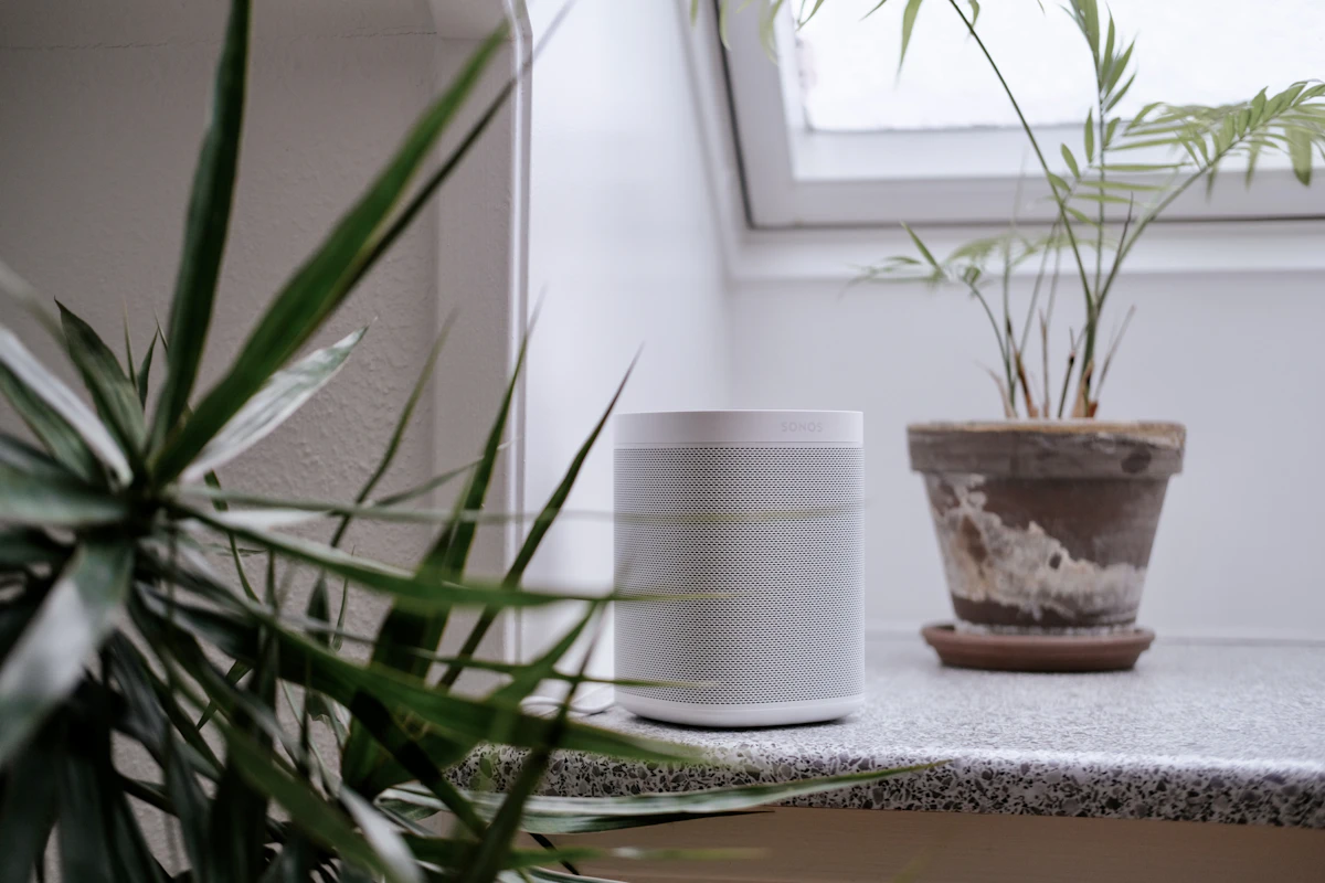 Smart air purifier running in living room