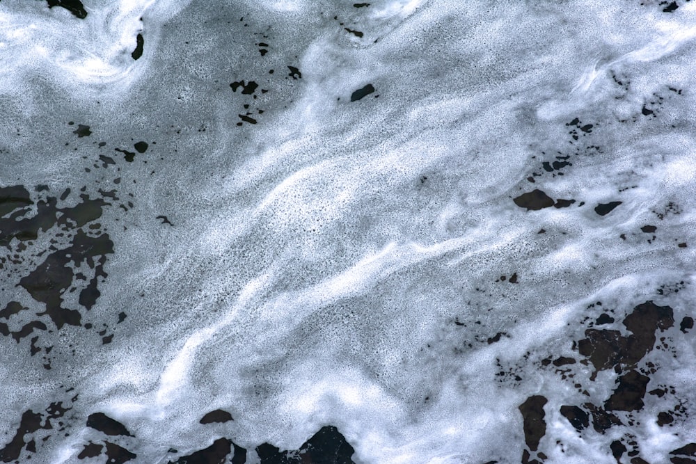 white snow on white sand