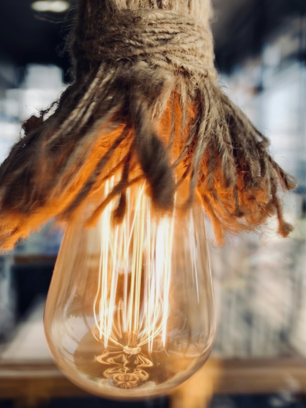 brown and black feather on clear glass container