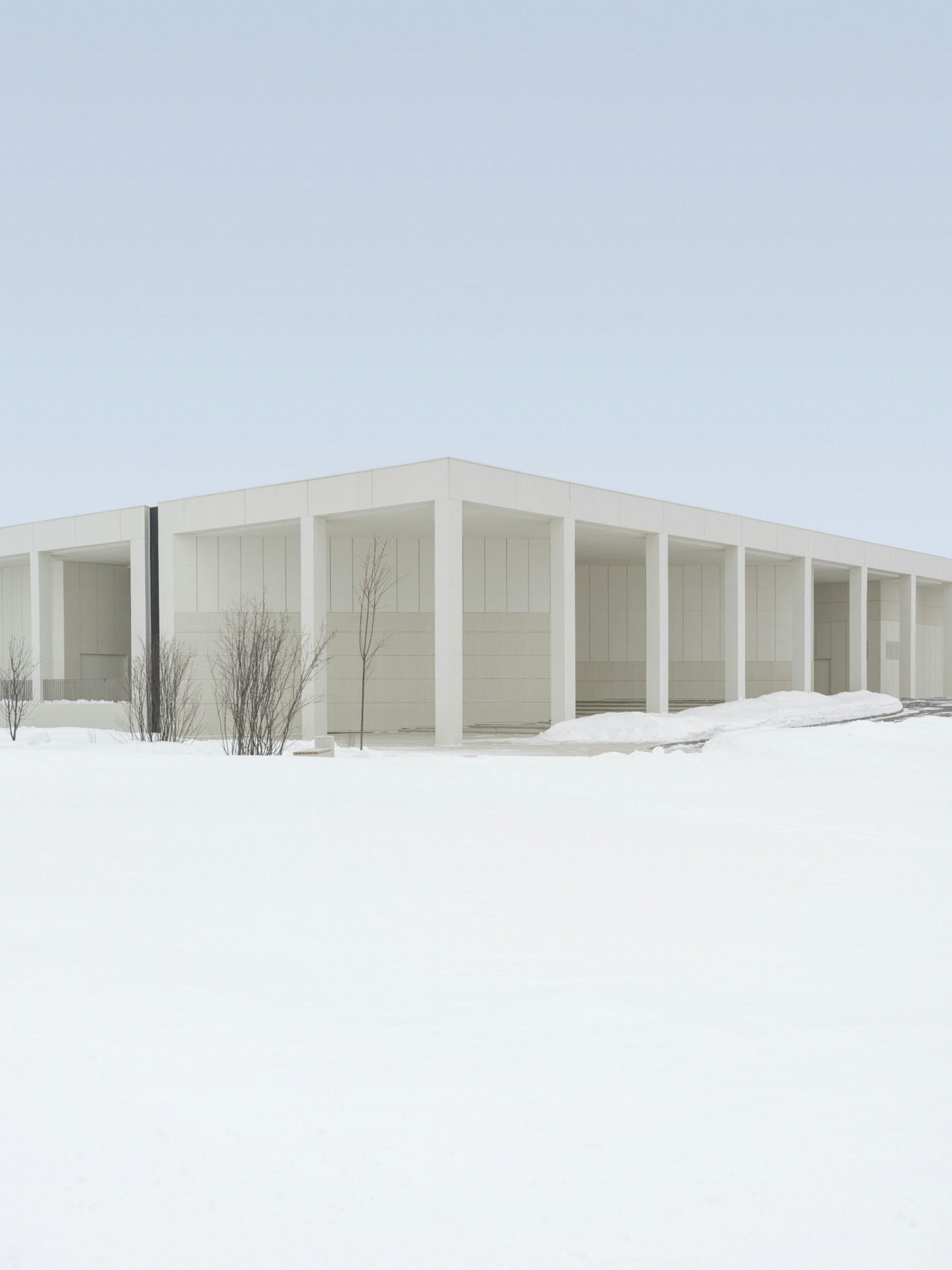 white wooden house on snow covered ground