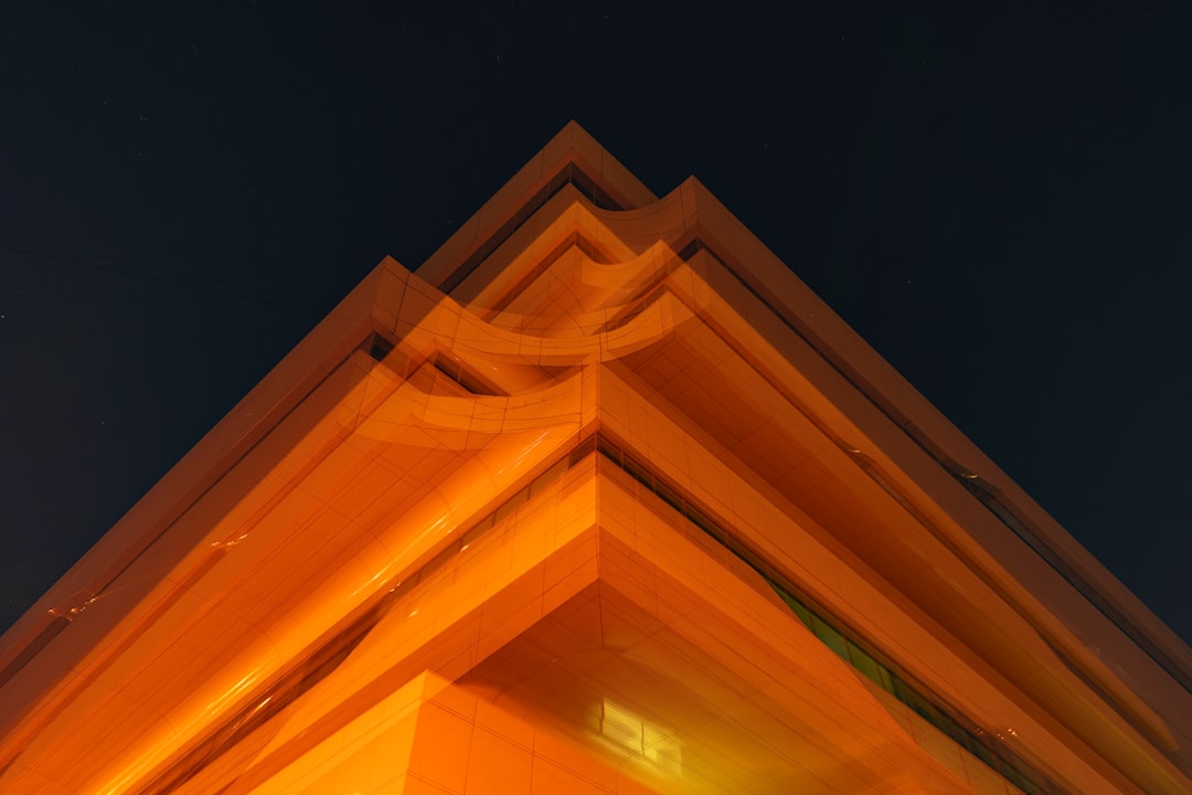 yellow and black lighted building