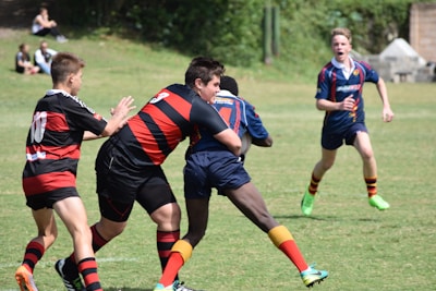 group of men playing rugby