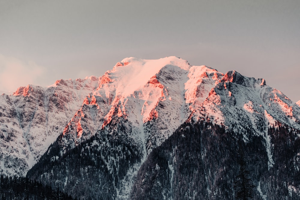 snow covered mountain during daytime