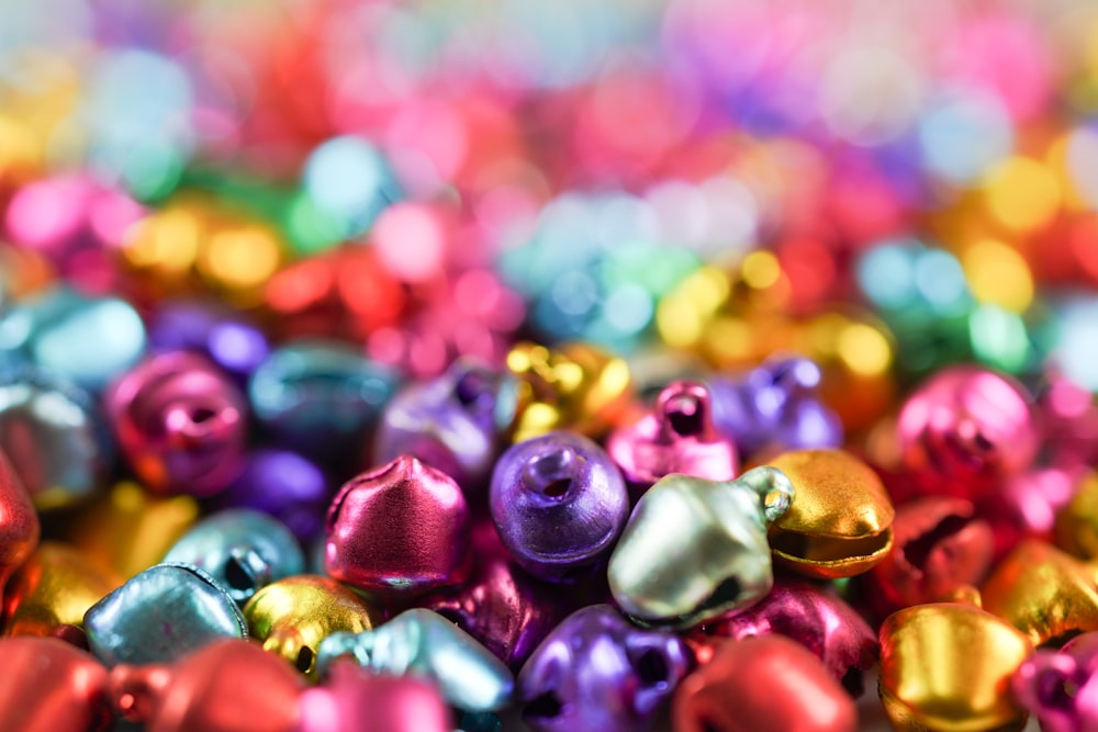 green and red round ornaments