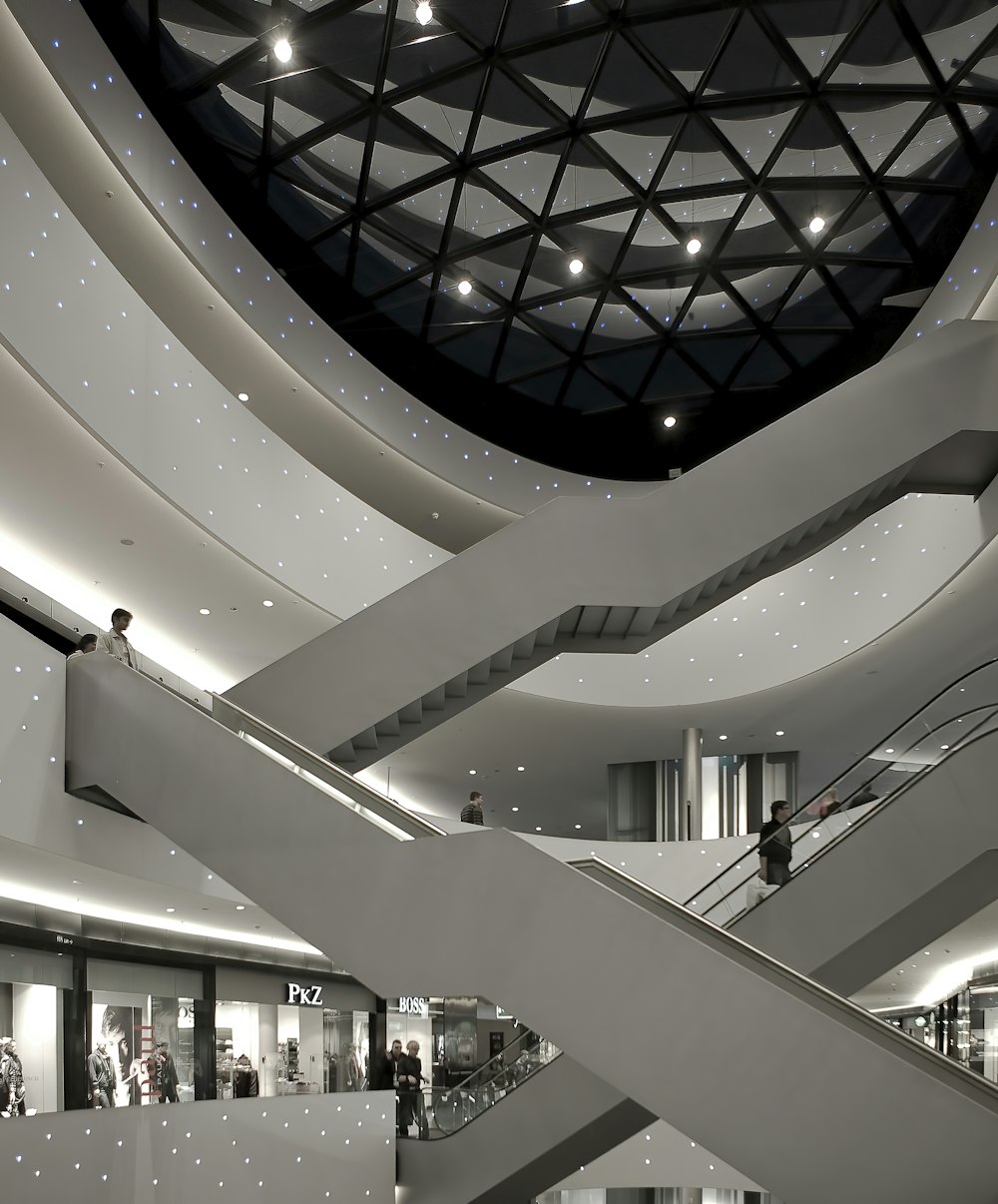 white and black concrete building interior