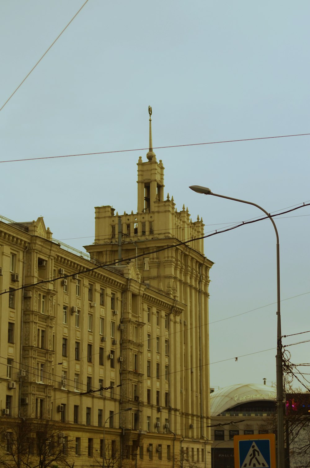 a very tall building with a clock on the top of it