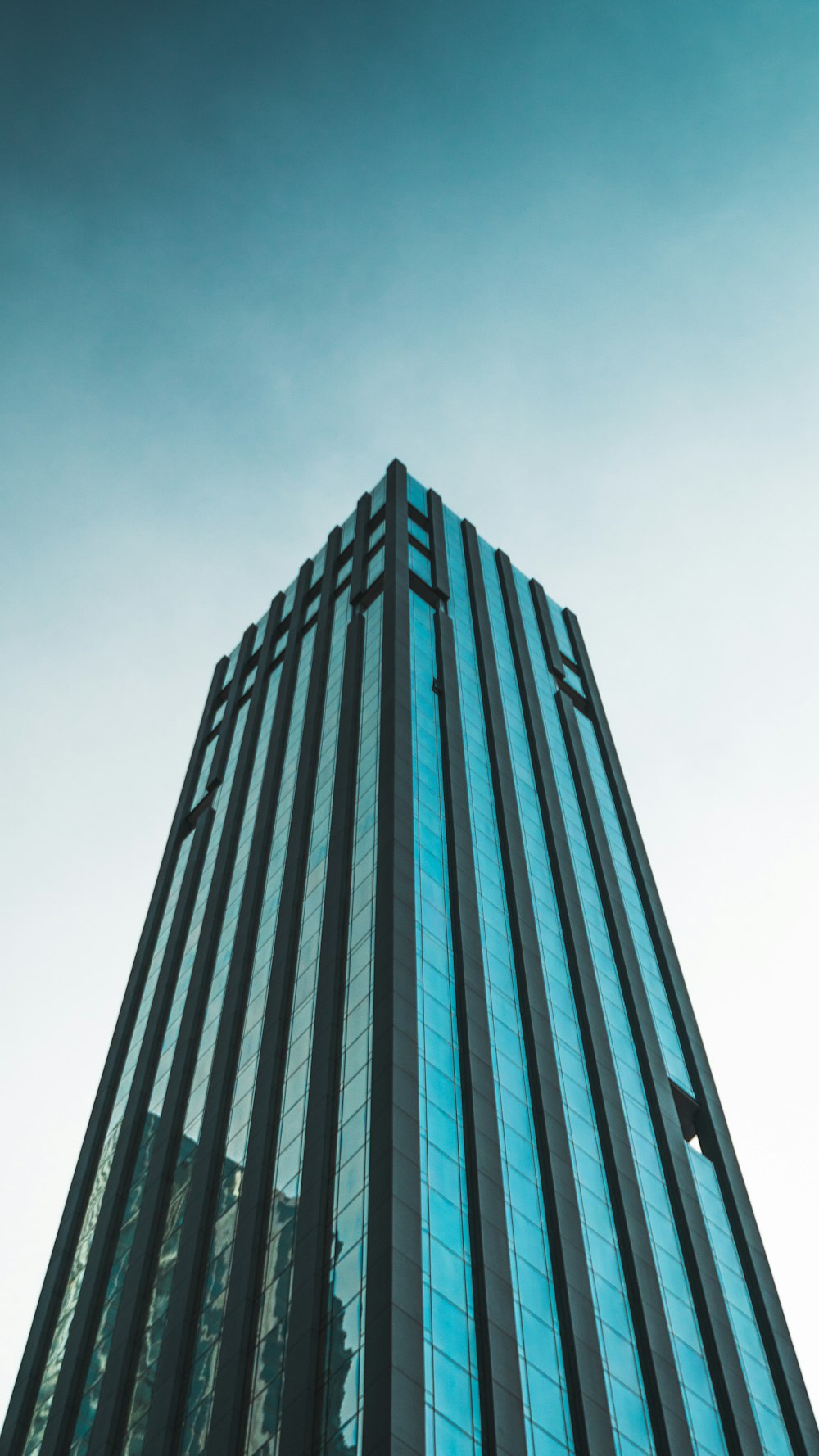 blue and white high rise building