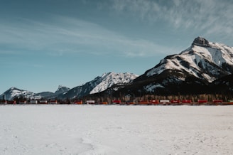 A convoy of Eurofreight Express trucks crossing a scenic European mountain pass.