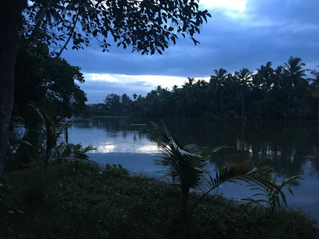 A serene lakeside at sunset, symbolizing peace and remembrance.