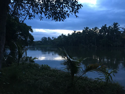 A peaceful moment by a serene lake at dusk, reflecting the calm Tara seeks to share.