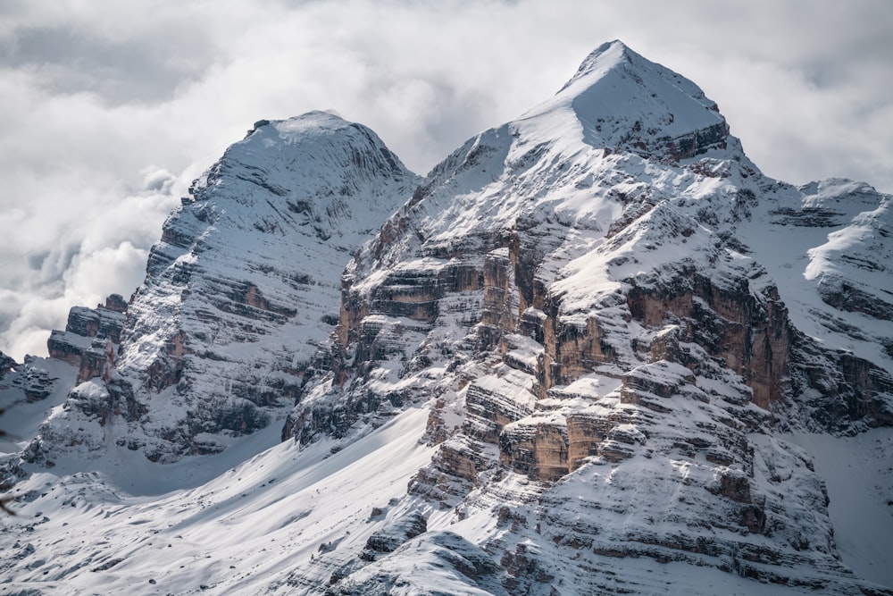 snow covered mountain during daytime