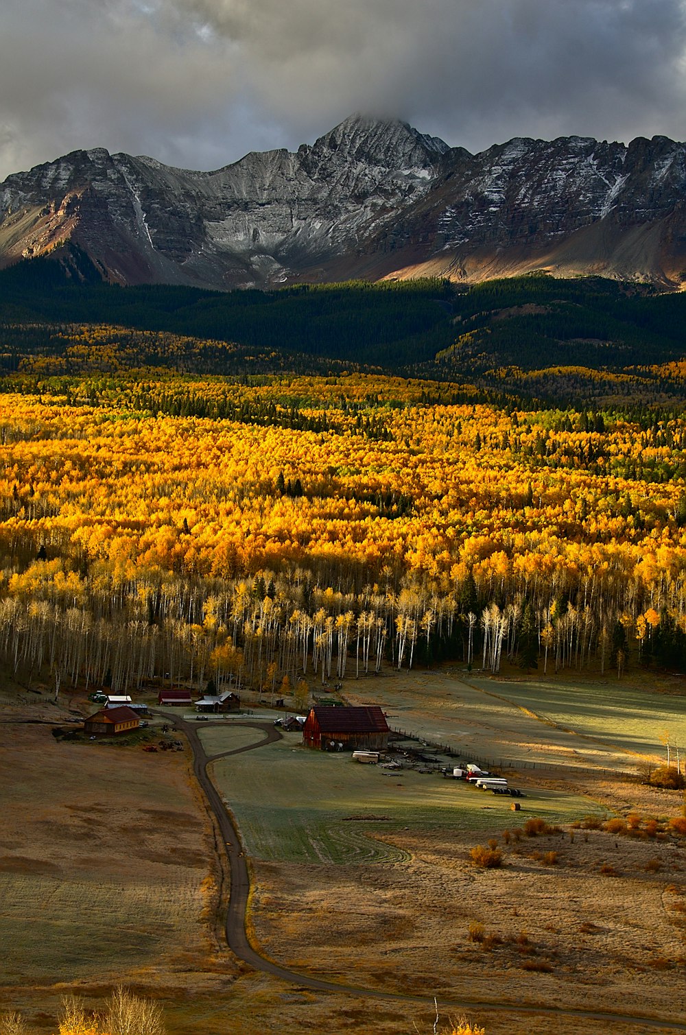 red and black truck on road near green grass field and mountain during daytime