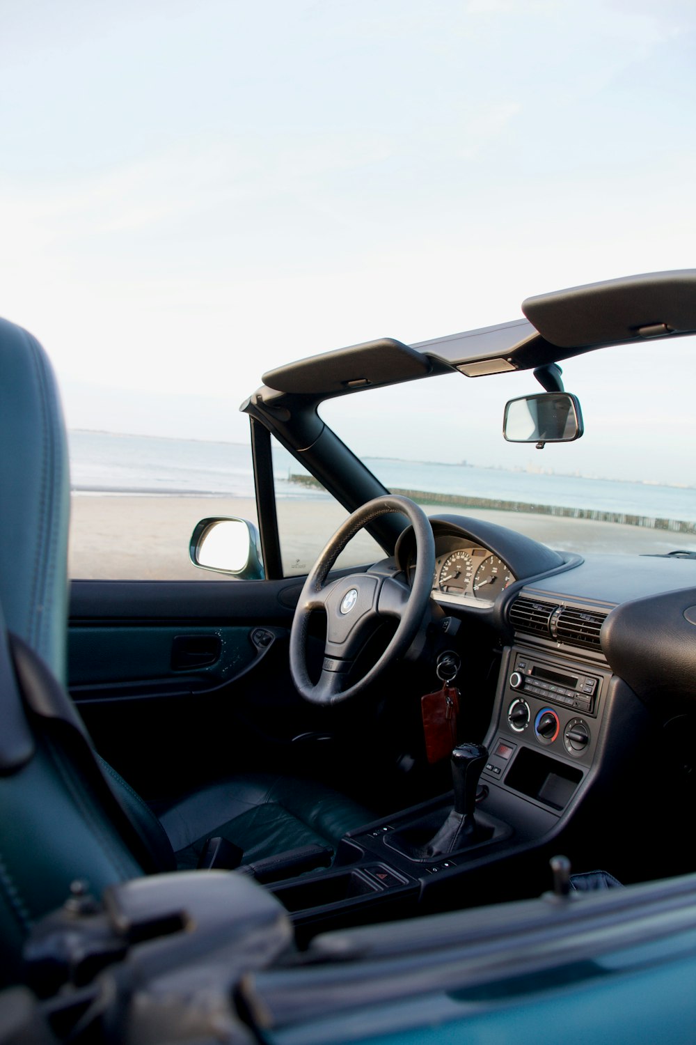 black and silver car interior