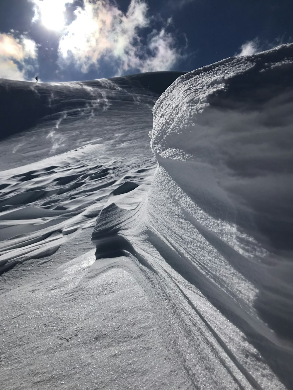 snow covered mountain during daytime