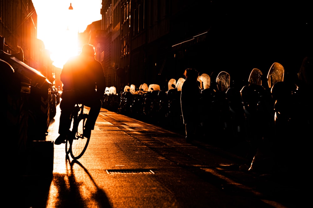 people walking on street during night time