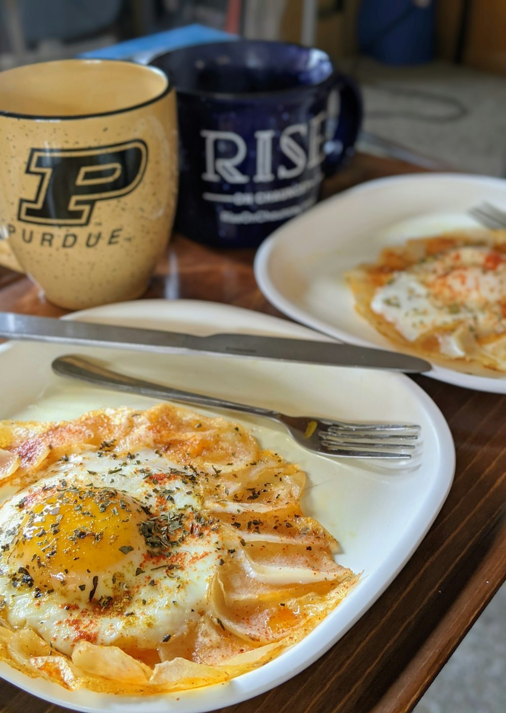 egg omelet on white ceramic plate