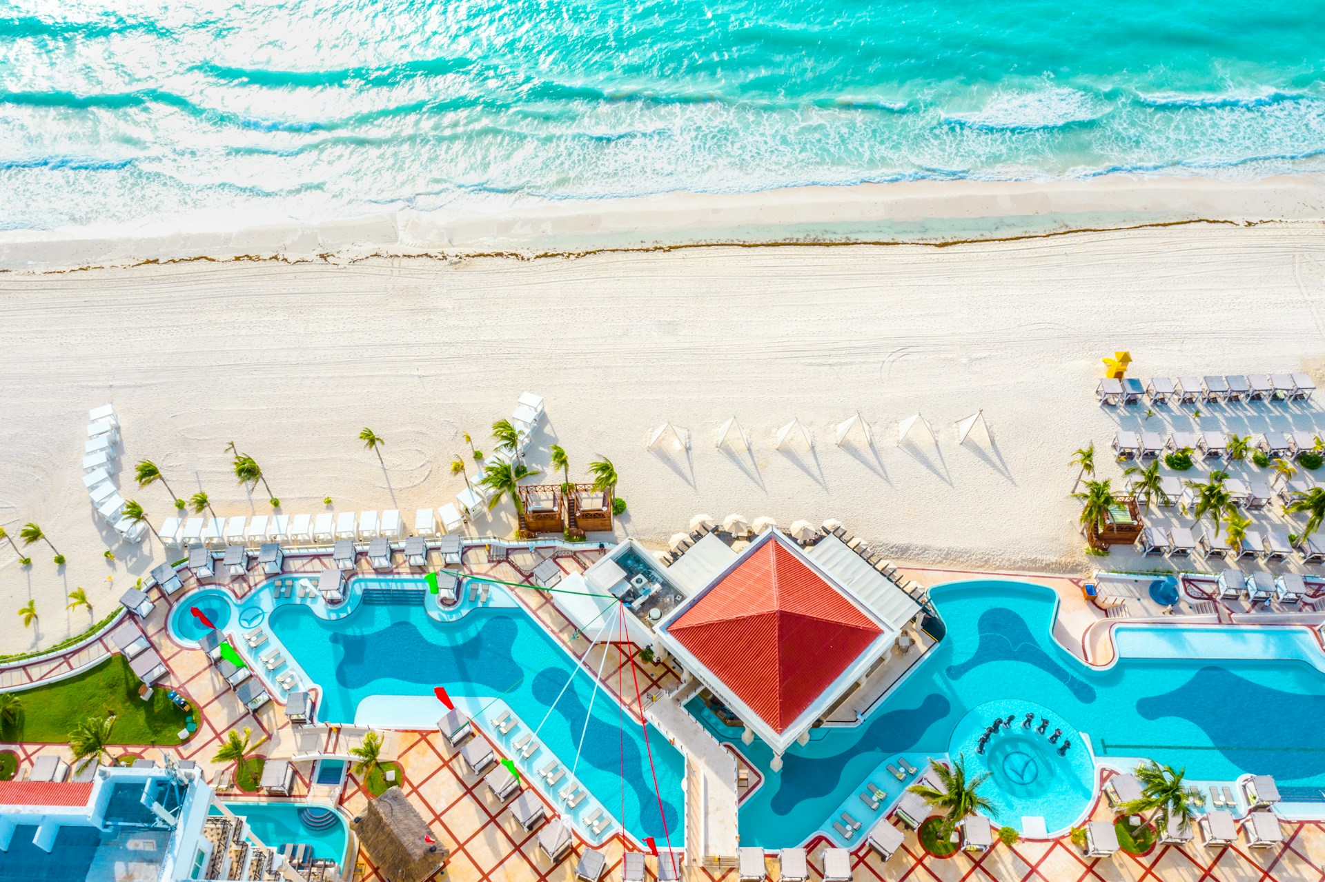 aerial view of swimming pool