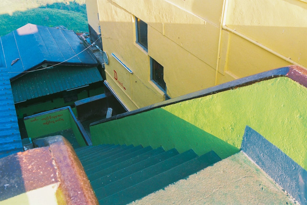 yellow and blue concrete building