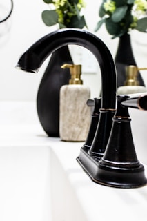 Close-up of elegant sanitaryware products in a bathroom setting.