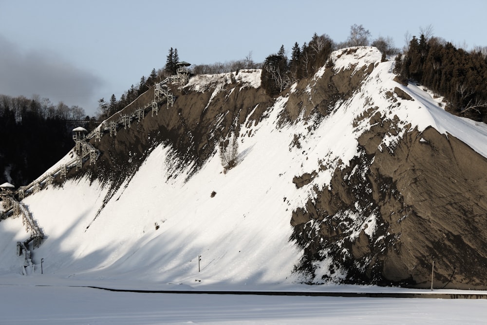 snow covered mountain during daytime