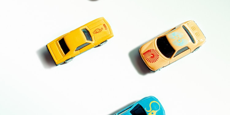 3 cars on white background
