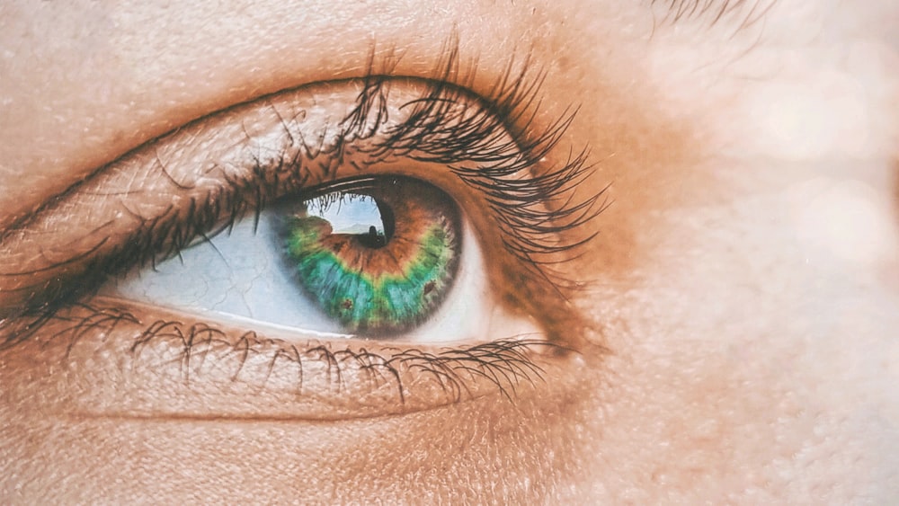 Ojos verdes y negros de las personas
