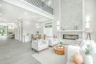 white and brown living room set