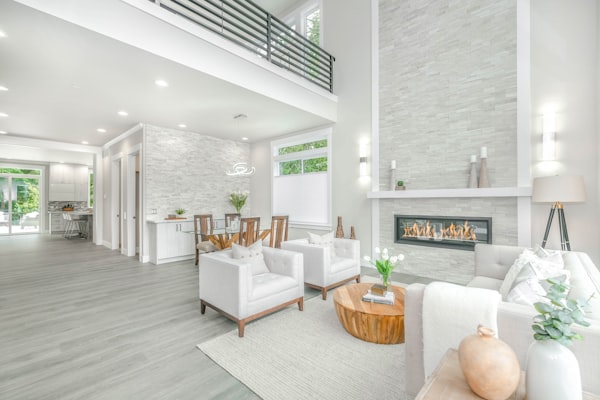 Luxury home interior with open floor plan