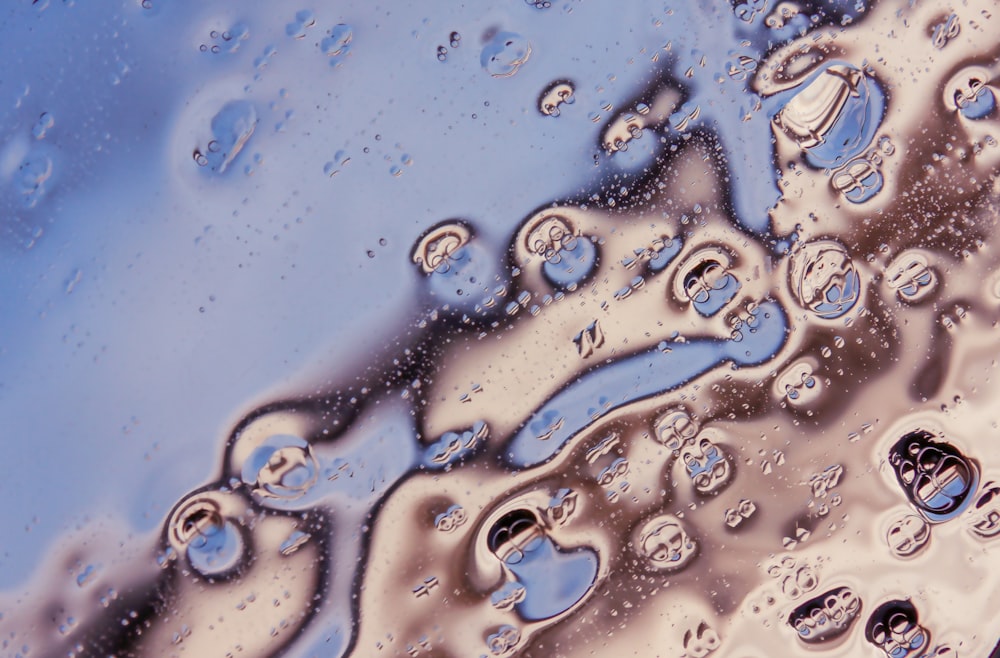 water droplets on clear glass