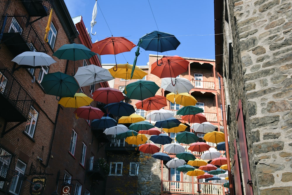 umbrella hanging on the wall