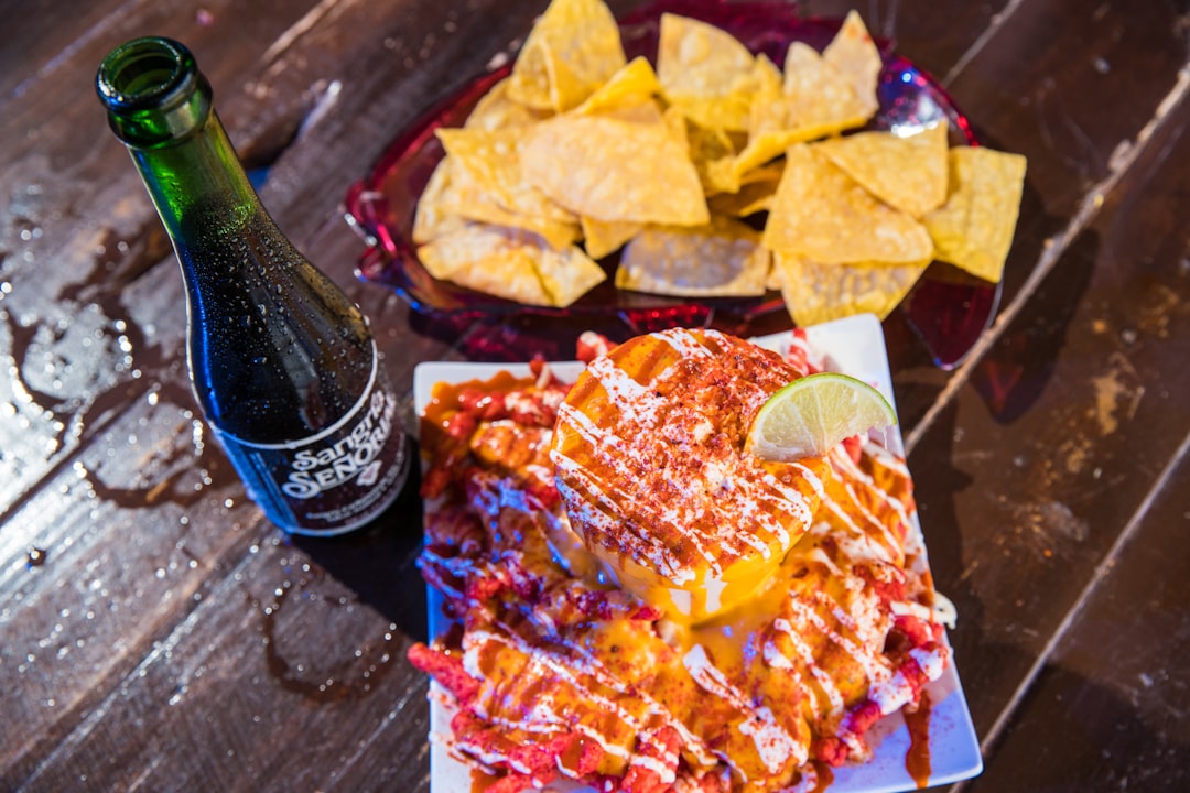 chips on white paper plate, Sangría Señorial at Coco Loco