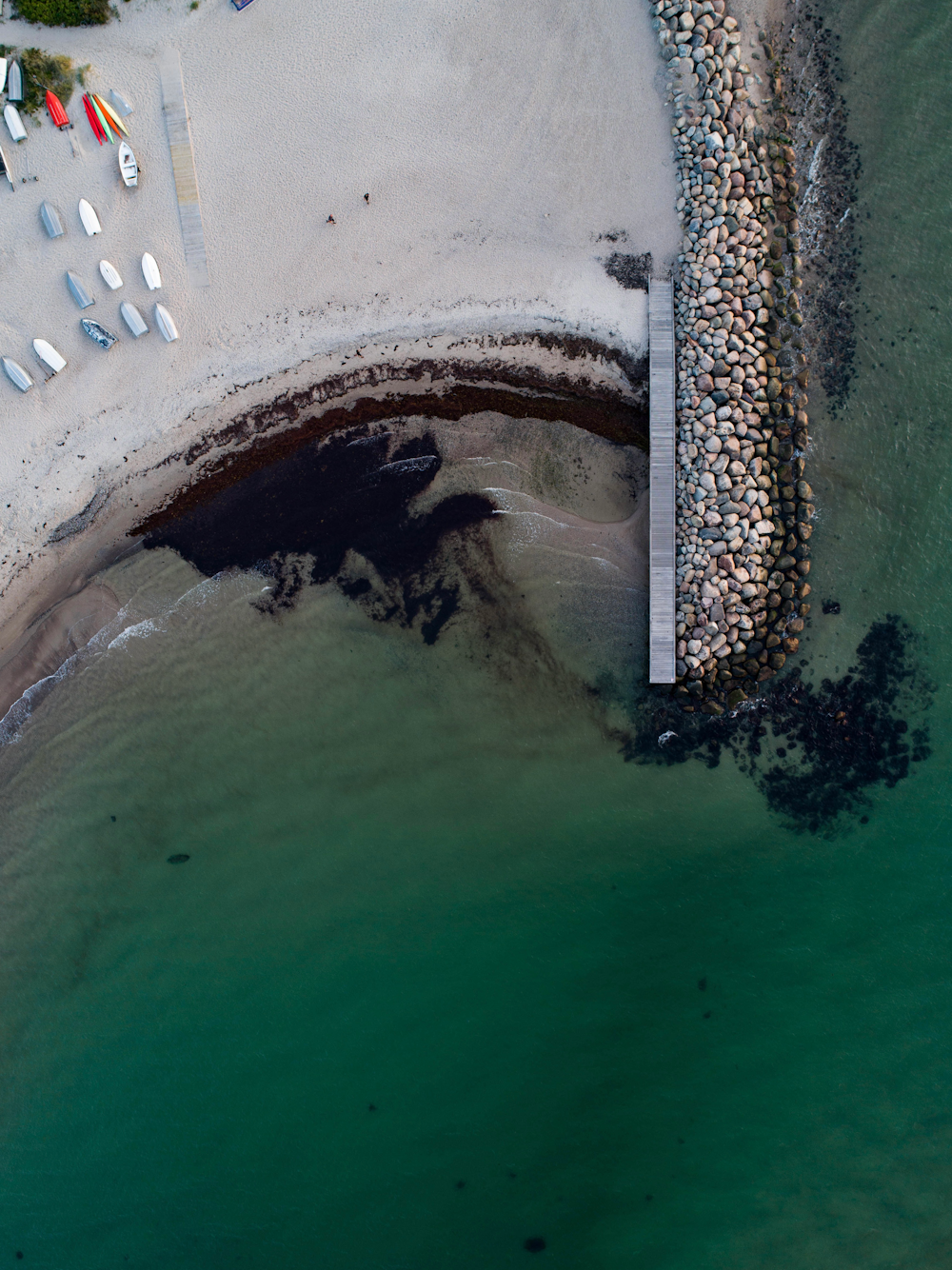 aerial view of green water