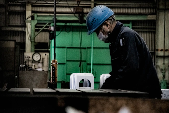 Engineer inspecting machinery
