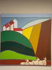 A cozy, hand-drawn style farm simulation game showing crops and animals.