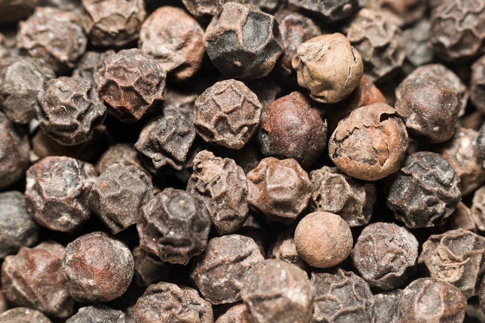 brown and black round fruit