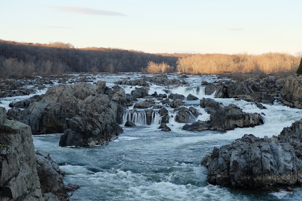 water falls on brown field during daytime