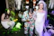 Candid shots of a lively wedding celebration with happy guests.
