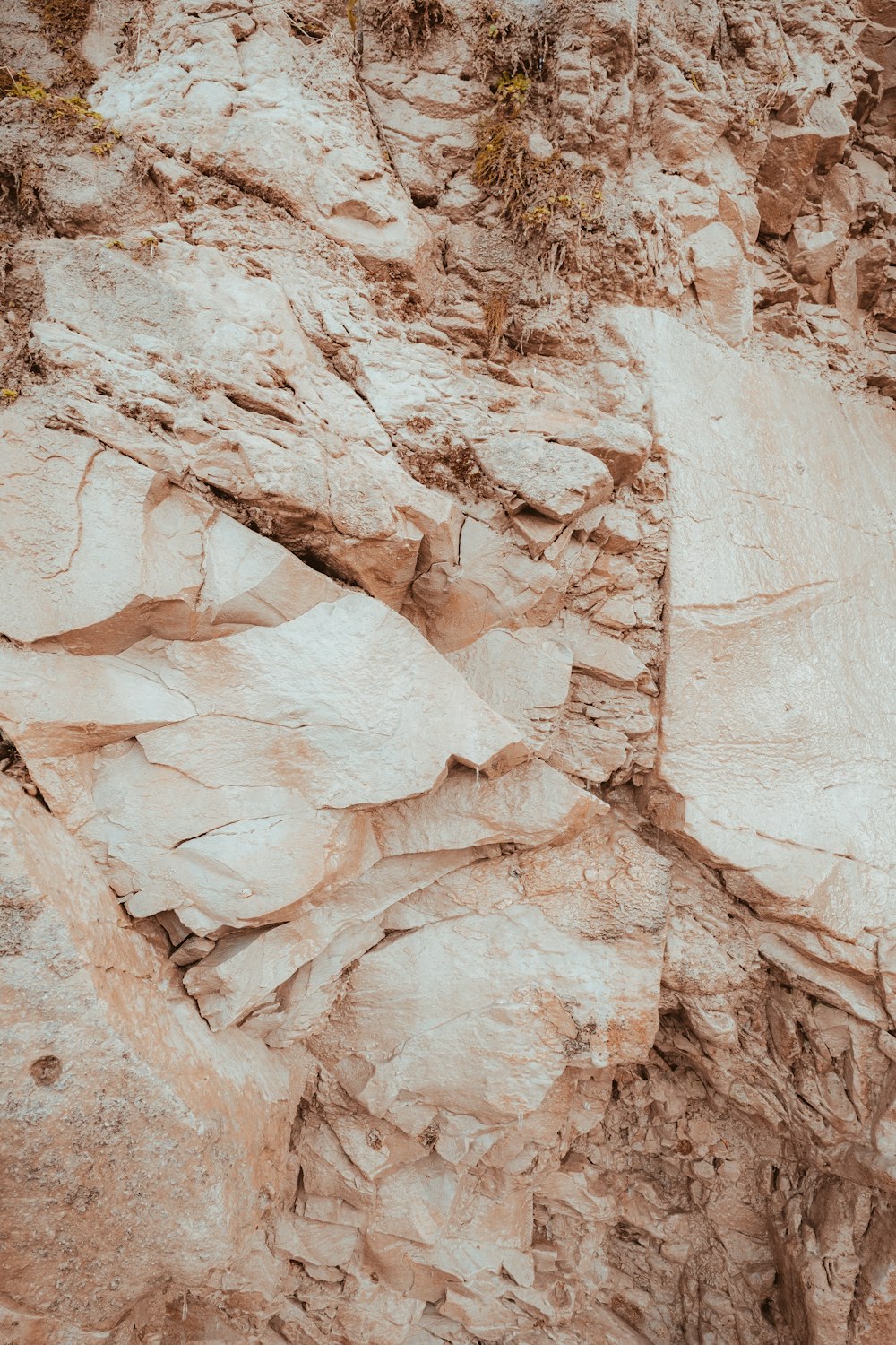 brown and white rock formation