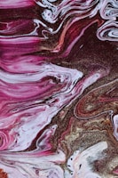 pink white and black abstract painting