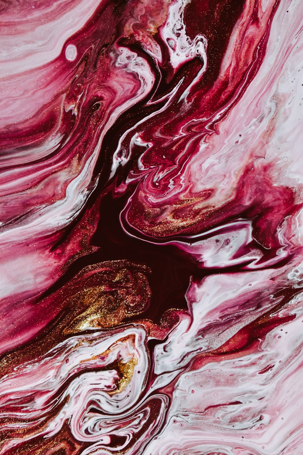 Pintura abstracta rosa, blanca y negra