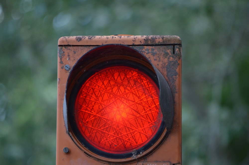 black and orange traffic light